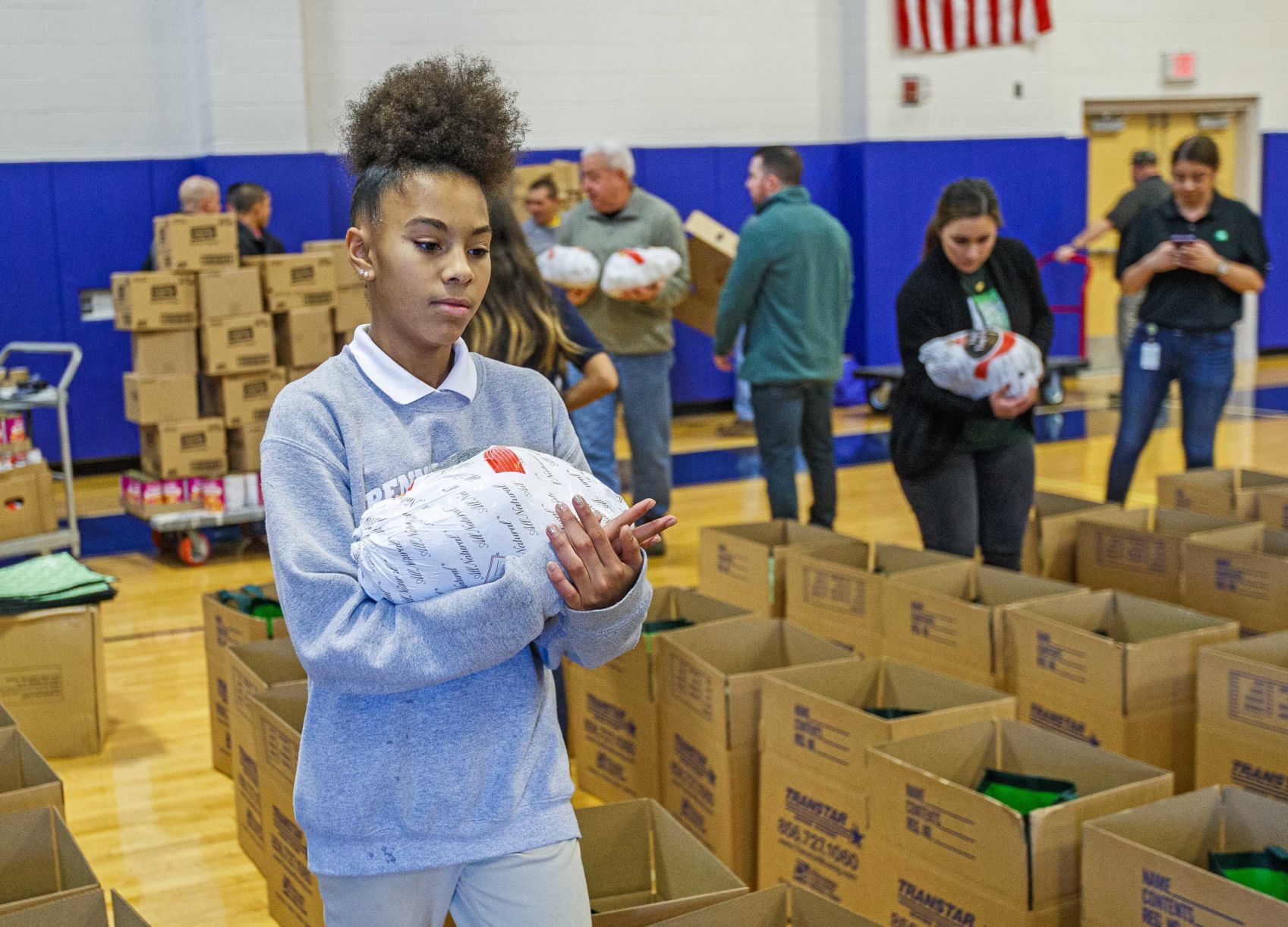 Pennsylvania Avenue School held a Thanksgiving Turkey Basket donation event for school families